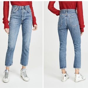 AGOLDE Riley High Rise Straight Crop Jeans  Frequency Sz 29
